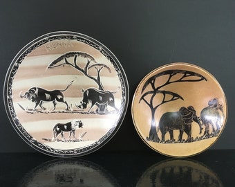 Vintage African Soapstone Bowls - Kenyan Soapstone Bowl - Animal Bowls - African Animal Bowls - Elephant bowl