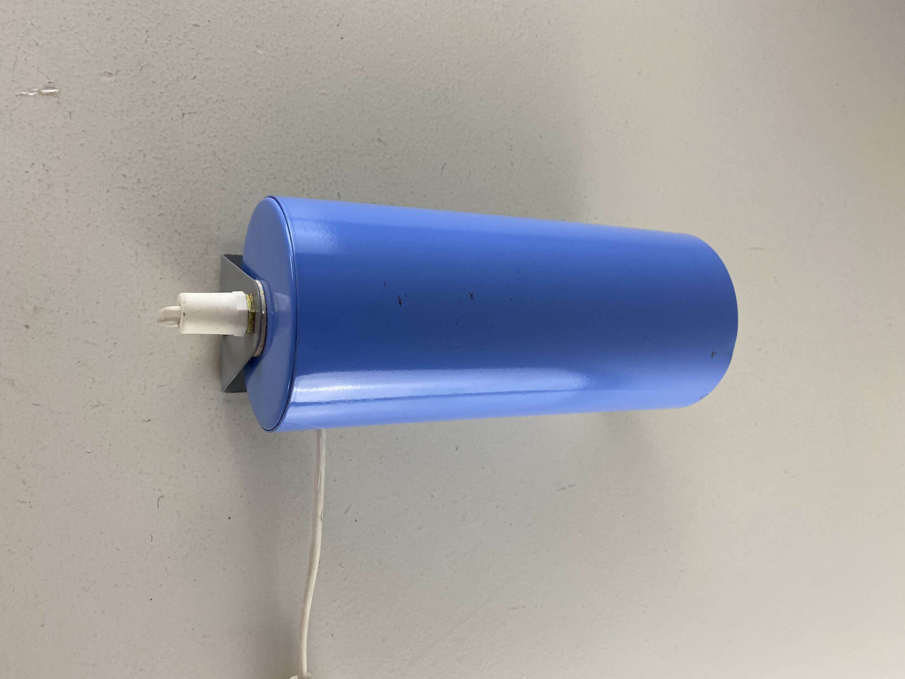 Ikea night light, lavender blue, grey metal roll bed light, night lamp