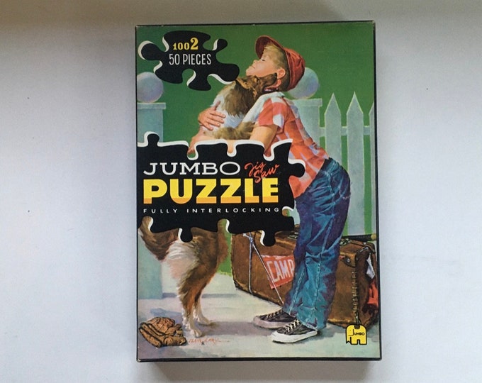 Vintage Jigsaw puzzle from Jumbo 1002 Boy hugging dog
