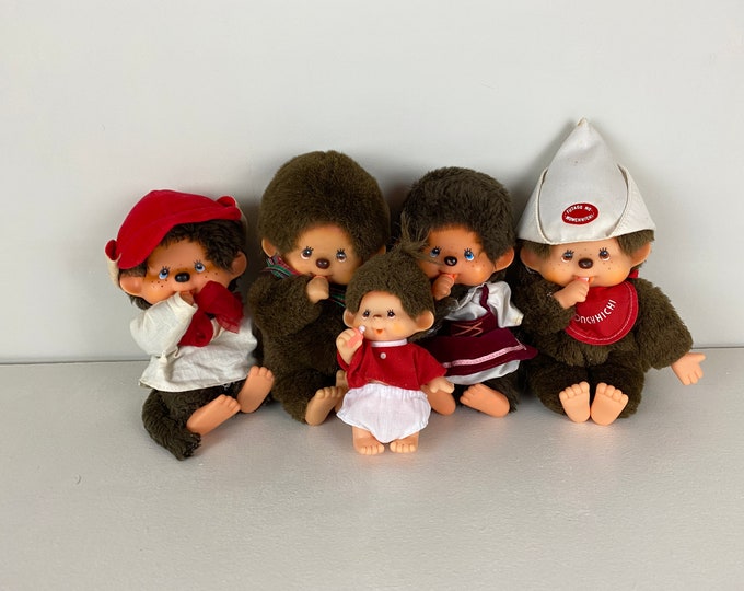 Monchhichi Doll, Monchhichi Monkey, Monkey Doll, Made in Japan and China, lovely vintage from the 1970s