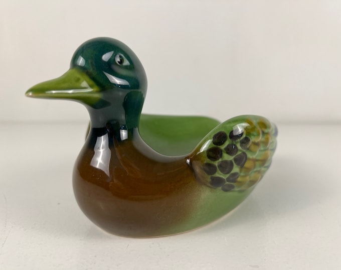 Duck shaped trinket dish, porcelain trinket dish, soap dish, Lovely vintage from the 1980s