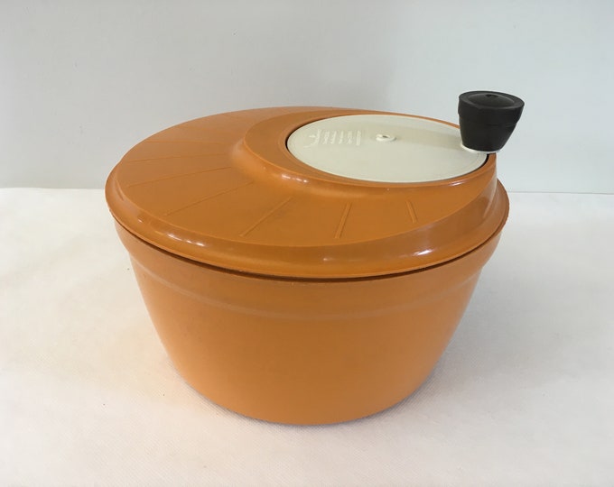 MOULINEX Salad centrifuge spinner vintage orange Made in France