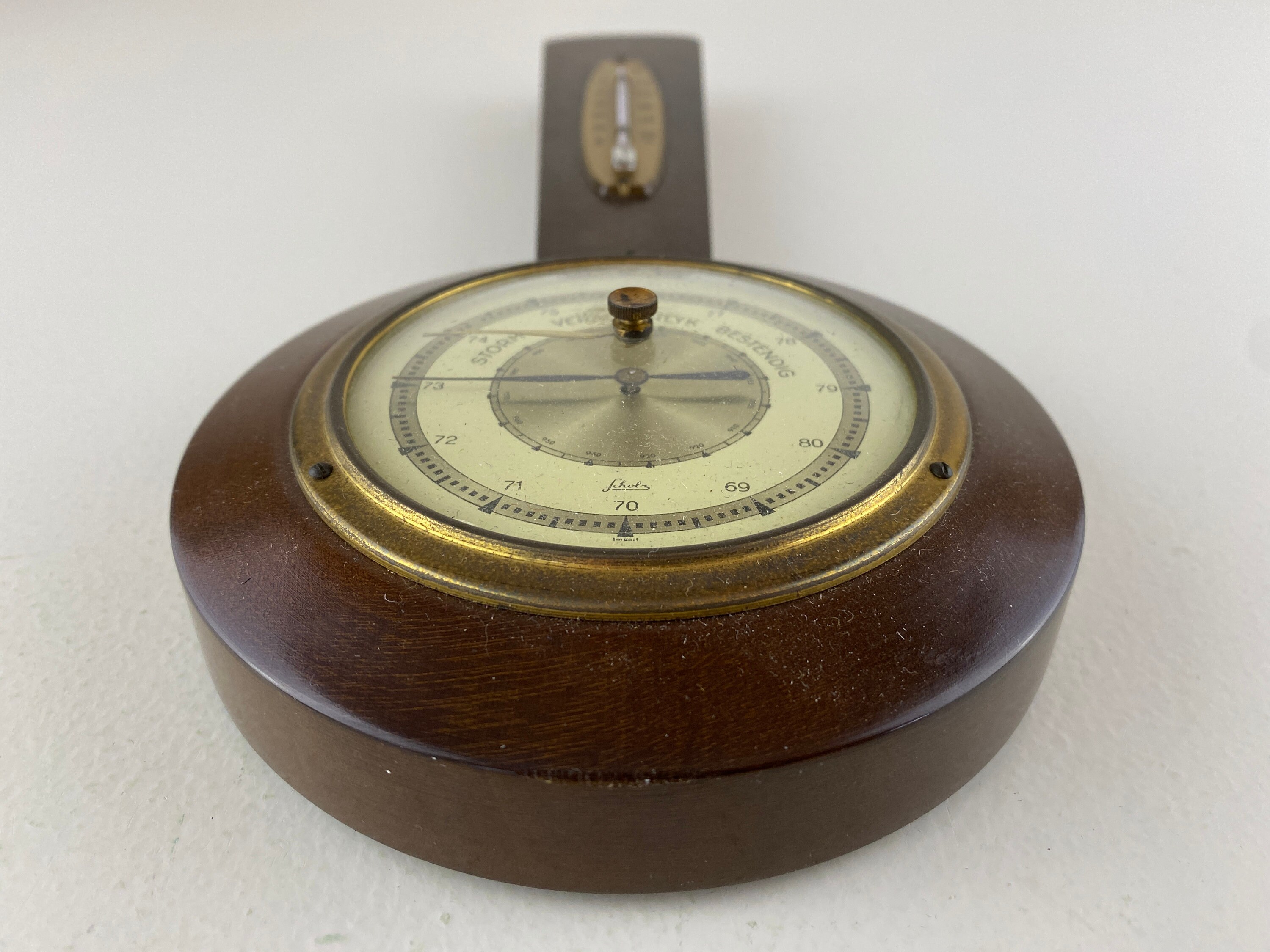 Beautiful German Vintage Barometer/thermometer/hygrometer. Made From Wood  and Brass. Made in Germany.. 