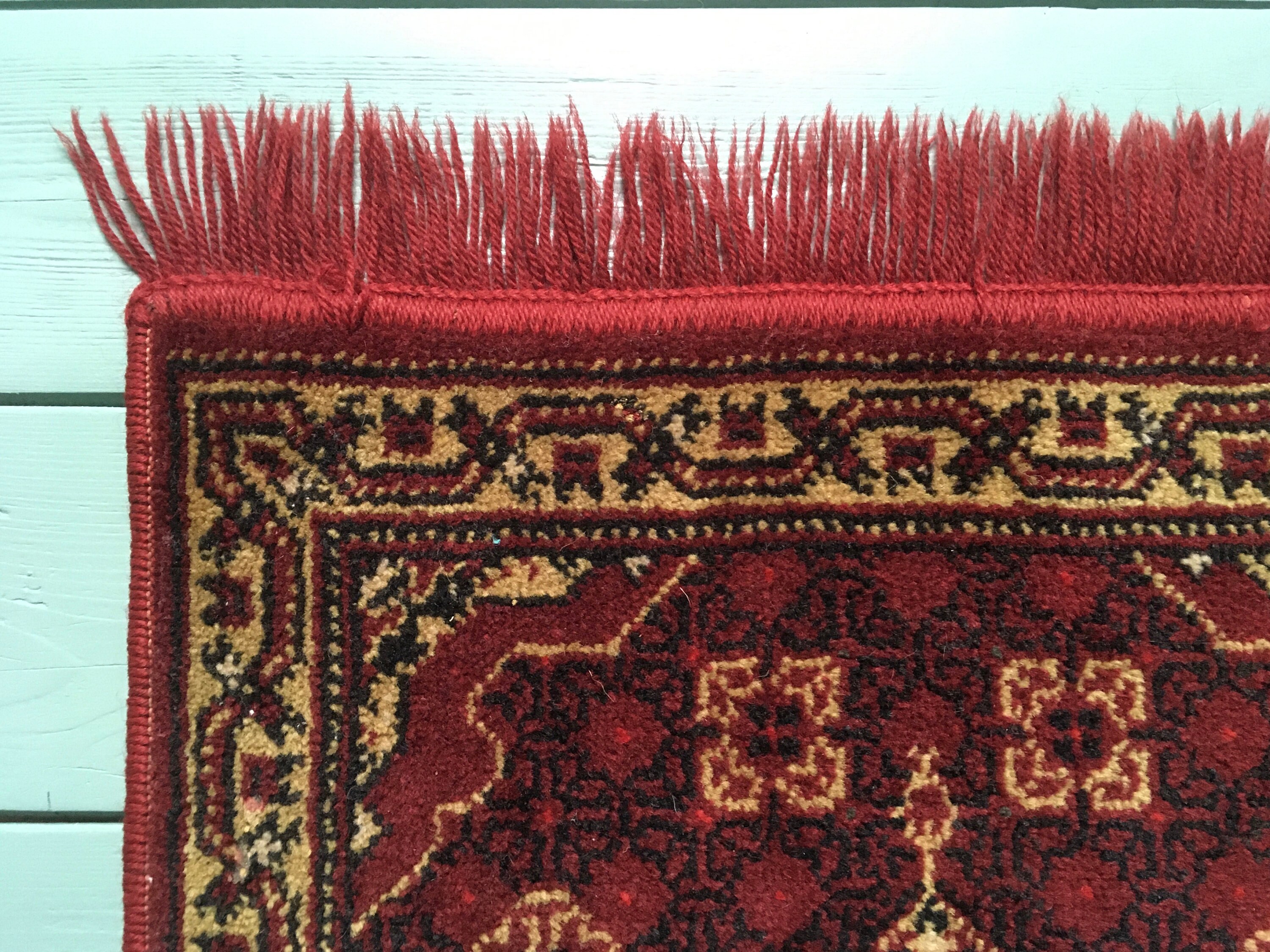 Small oriental table rug small carpet made of wool red Etsy