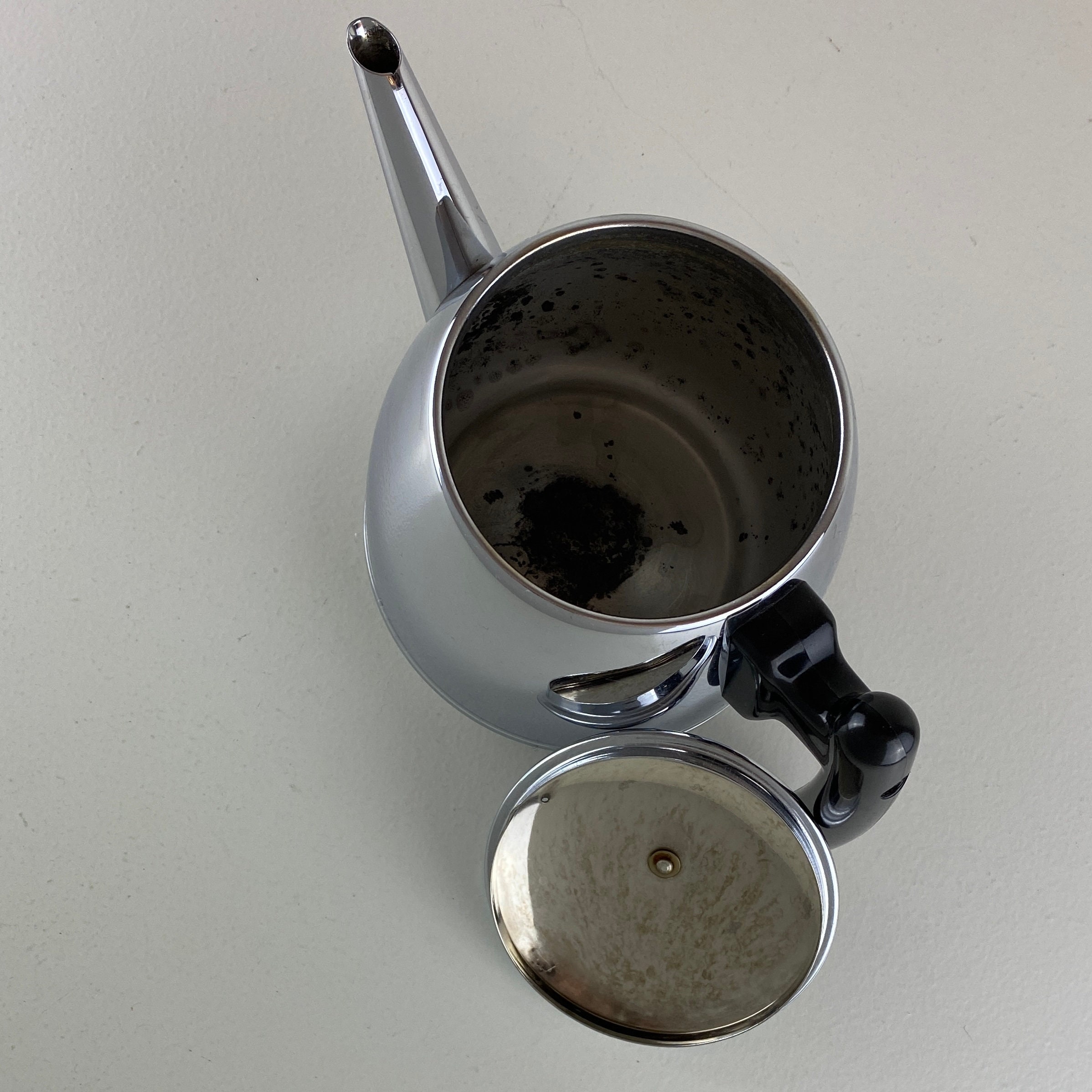 Bredemeijer tea pot, Vintage double walled chrome Bredemeijer Duet