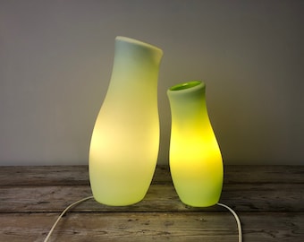 Green Ikea Mylonit lamp, vintage green table lamp, hand made glass table lamp, night light