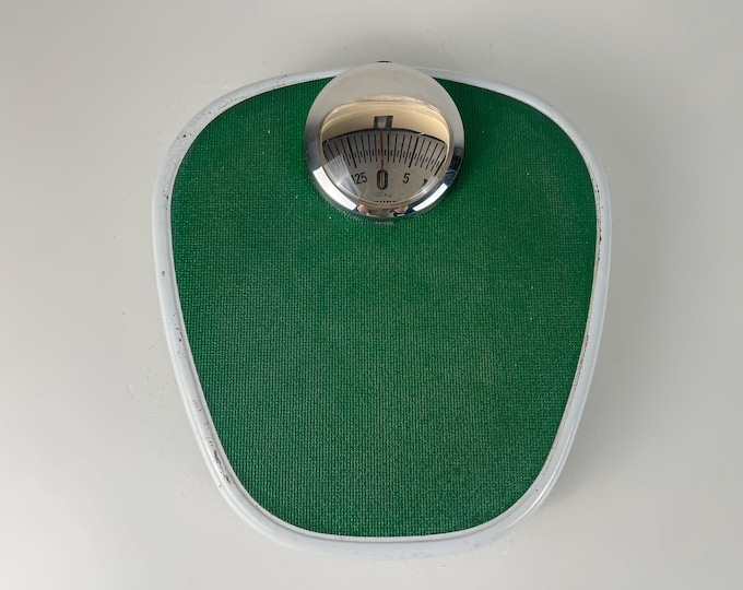 Grass green Bathroom scale, Personal scale, Metal scale, Mechanical scale, Health scale - kg - Awesome German scale of the 70s Krups Germany