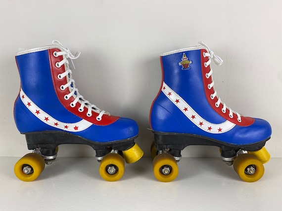 verwijzen salade Onvergetelijk Vintage children disco Roller skates blue red and white 70s - Etsy België