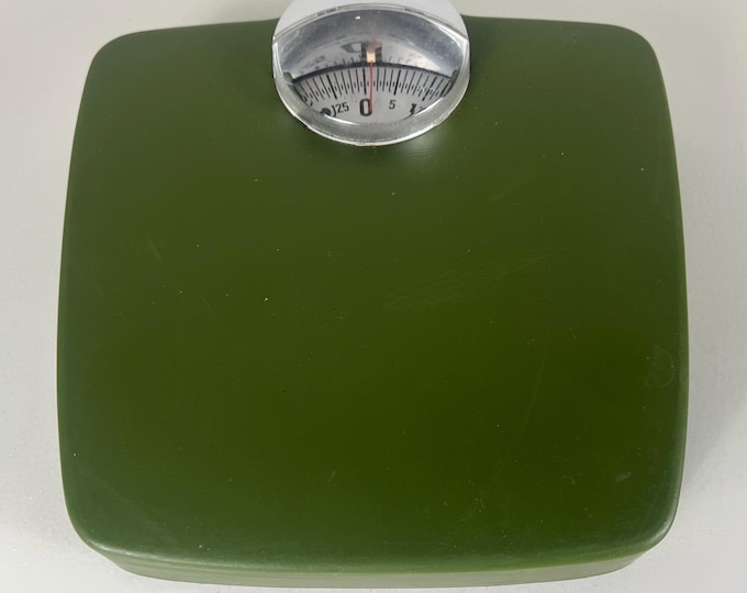 Bathroom scale green, Personal scale, Metal scale, Mechanical scale, Health scale, kg, Krups German scale from the 70s