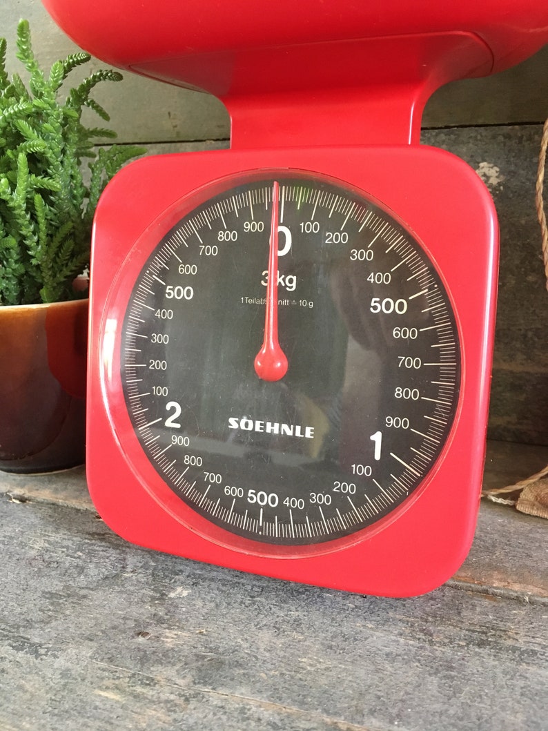 Vintage red Soehnle kitchen scale 1970s German mid century Etsy