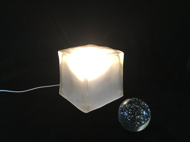 Vintage IKEA Ice cube table lamp Ikea Iviken frosted glass ...