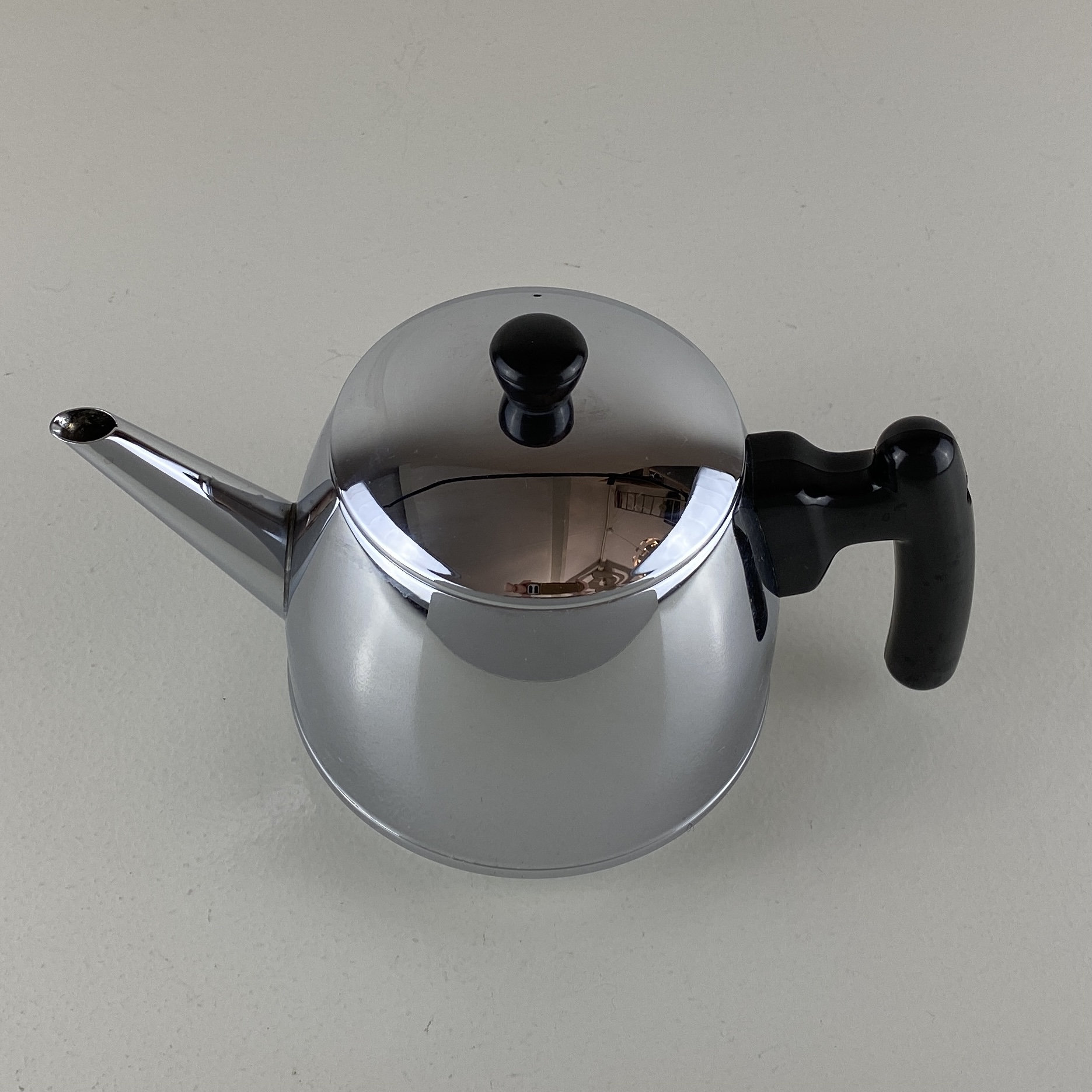 Bredemeijer tea pot, Vintage double walled chrome Bredemeijer Duet