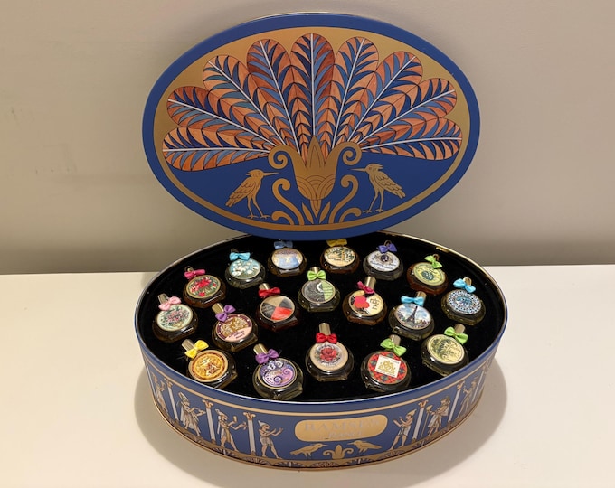 Vintage Rancé Milan mini perfume set of 18 miniature bottles Collection Privee Ramses, Rancé Italy, 1980s