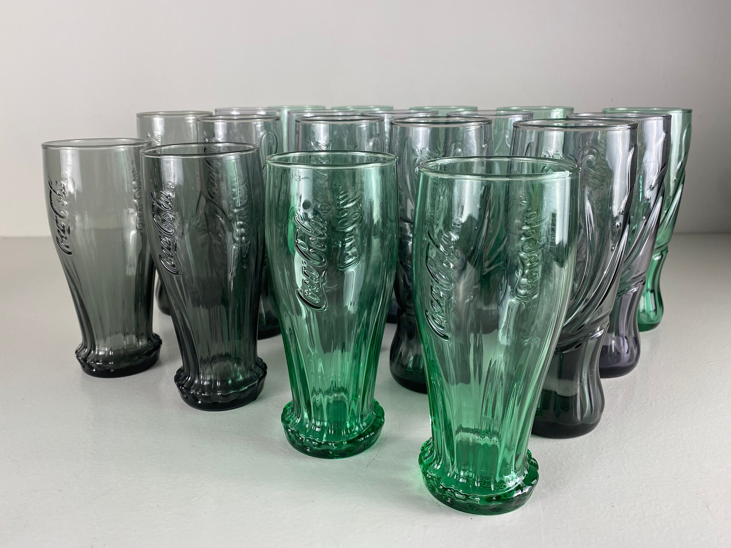 Vintage Sets of Collectors Coke Glasses, Coca Cola Glasses, Butterfly and  Bottle Cap Glasses in Different Colors -  Israel