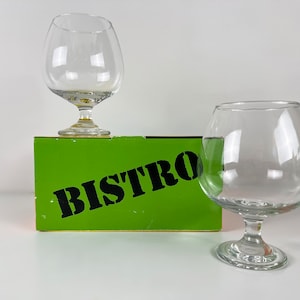 Set of 2 Vintage special XXL cognac glasses, brandy snifters, rum snifters, balloon tasting glasses, 1980s