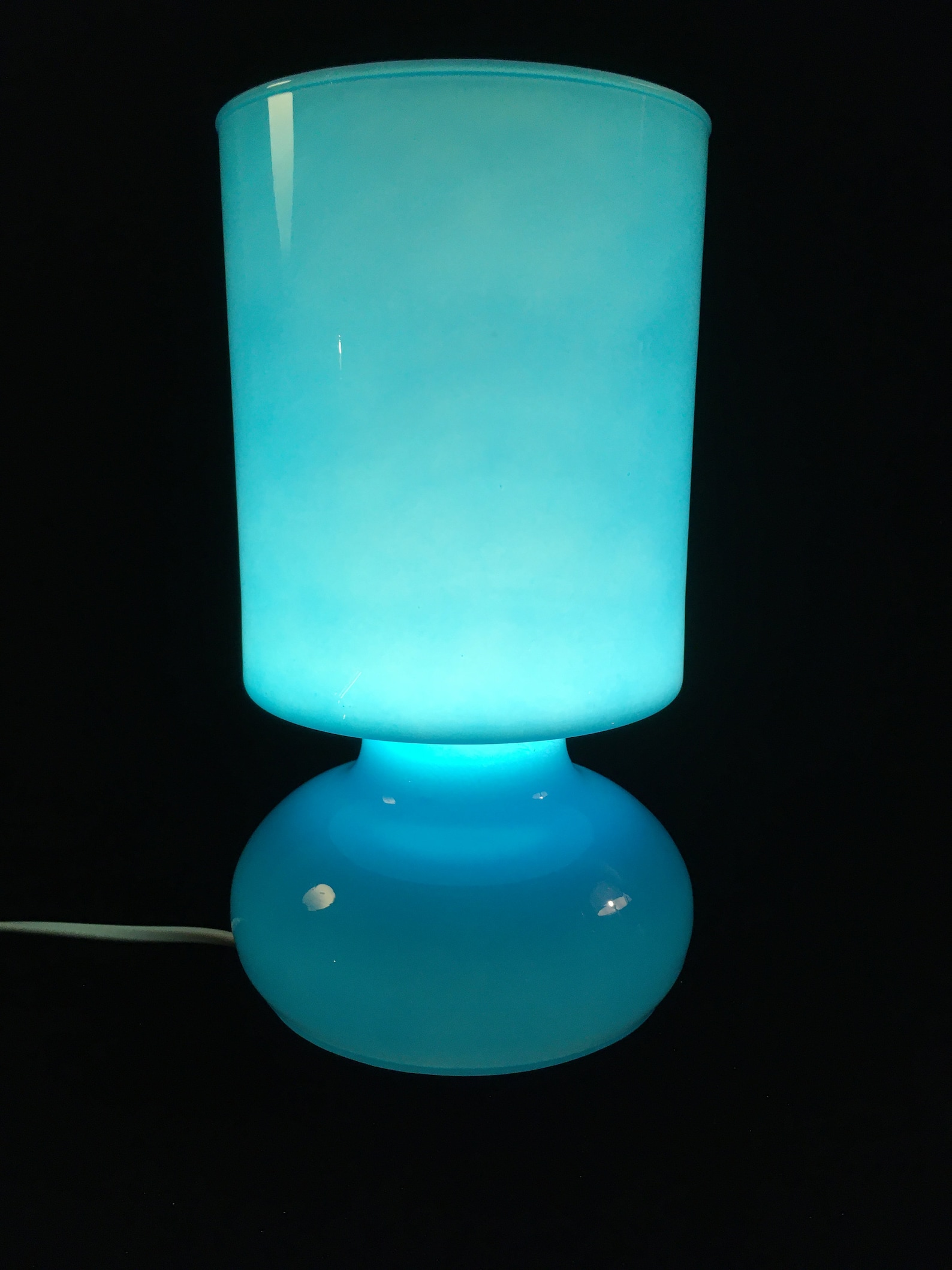 Vintage Ikea Lykta lamp retro mushroom table lamp in blue Etsy Nederland