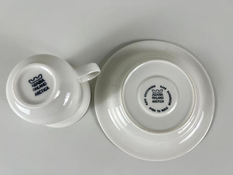 Arabia Artcica coffee cup and saucer, Scandinavian minimalist design by Inkeri Leivo, Finland 1980s afbeelding 4