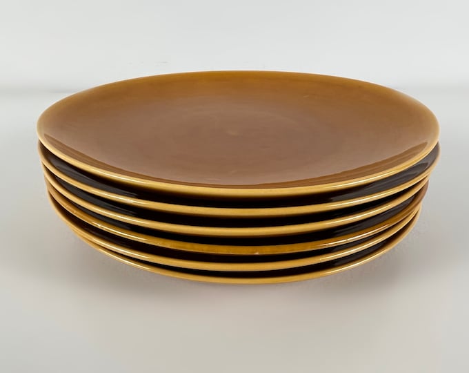 Set of 2 vintage dinner plates manufactured by the Dutch ceramics factory Driehoek, mid-century minimalist design, Netherlands 1962