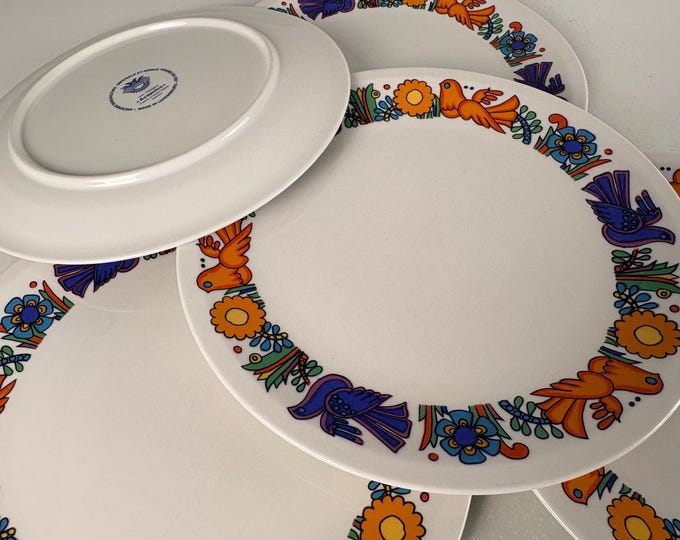 Set of 2 or 3 vintage Villeroy and Boch Acapulco breakfast plates, Mid Century designed kitchenware by Christine Reuter 1970s
