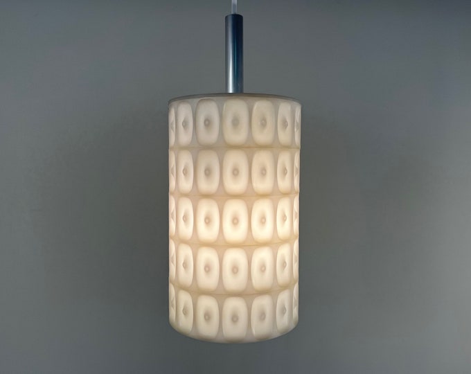 Cilinder shaped pendant light, design Aloys Ferdinand Gangkofner for Erco Leuchten Germany 1970s Mid Century Modern design