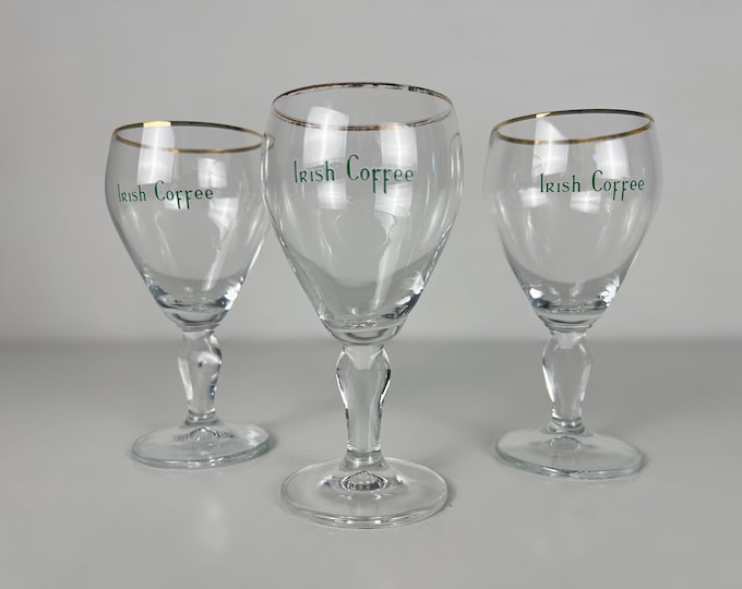 3 Irish coffee glasses from the 70s, mid century modern barware