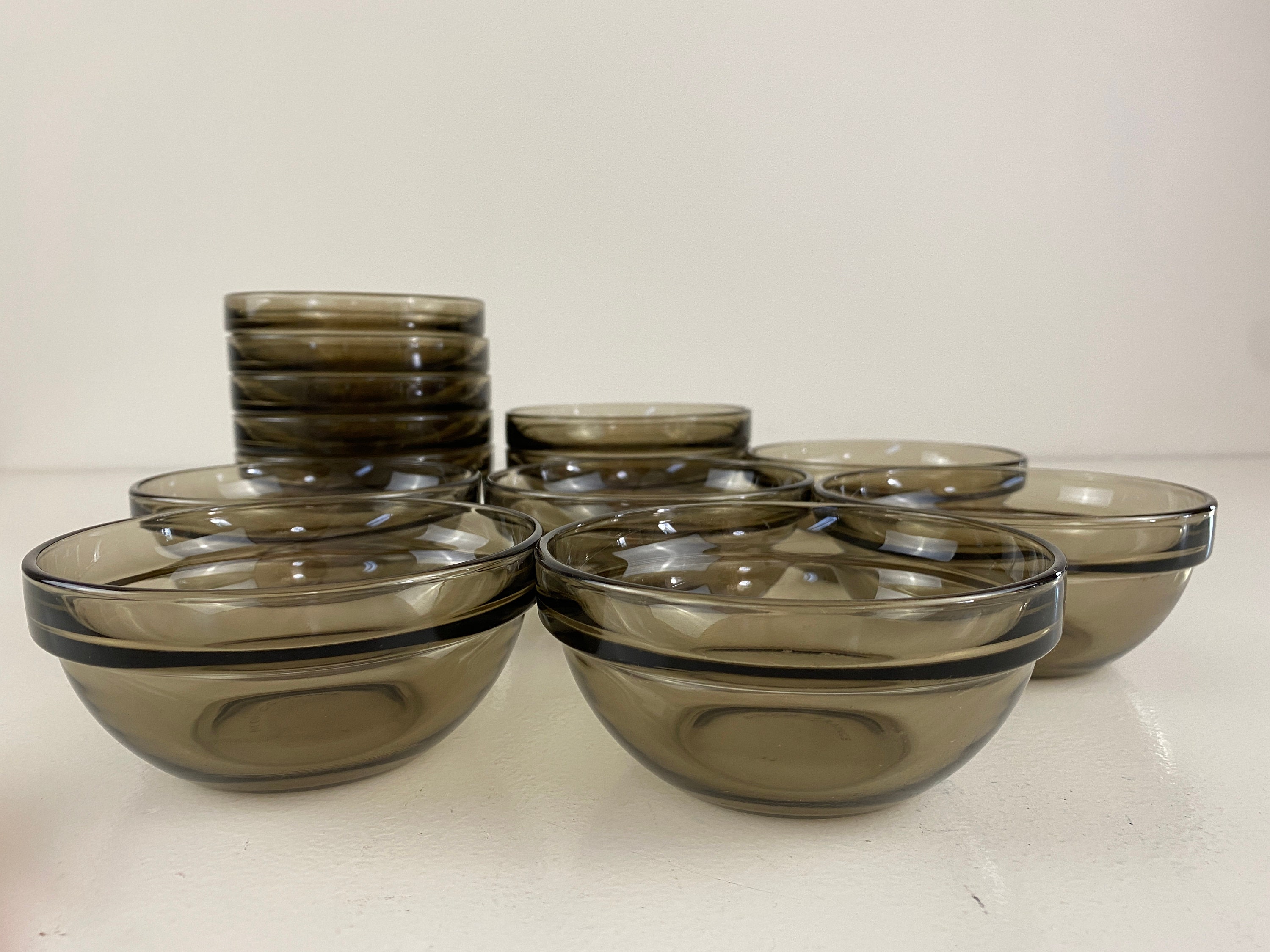 Arcoroc France Smoke Glass Dessert Bowls Fruit Bowls Sets Etsy Israel