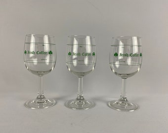 3 Irish coffee glasses from the 70s, mid century modern barware