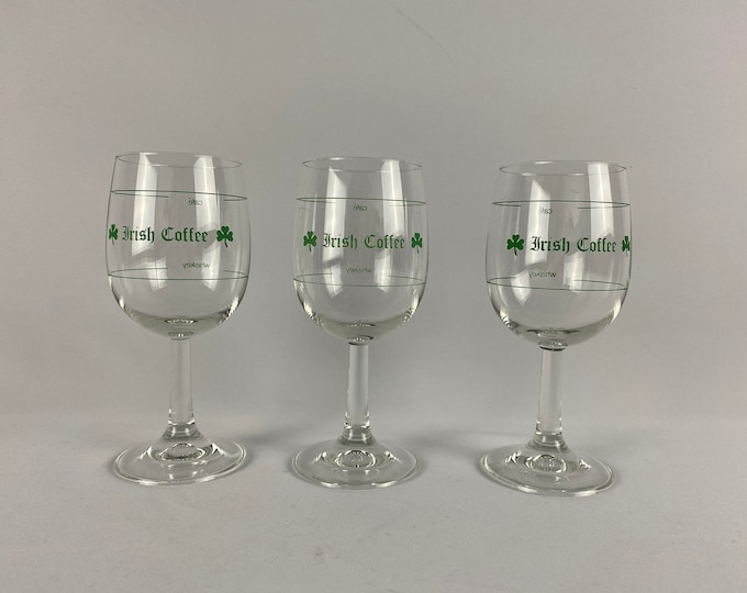 3 Irish coffee glasses from the 70s, mid century modern barware