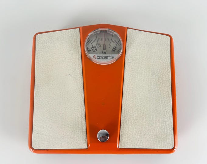 Bathroom, personal scale orange, Brabantia Holland 1970s