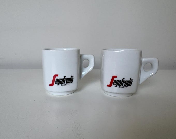 Set of 2 or 3 Vintage Segafredo Zanetti bar quality espresso cups, made in Italy 1990s