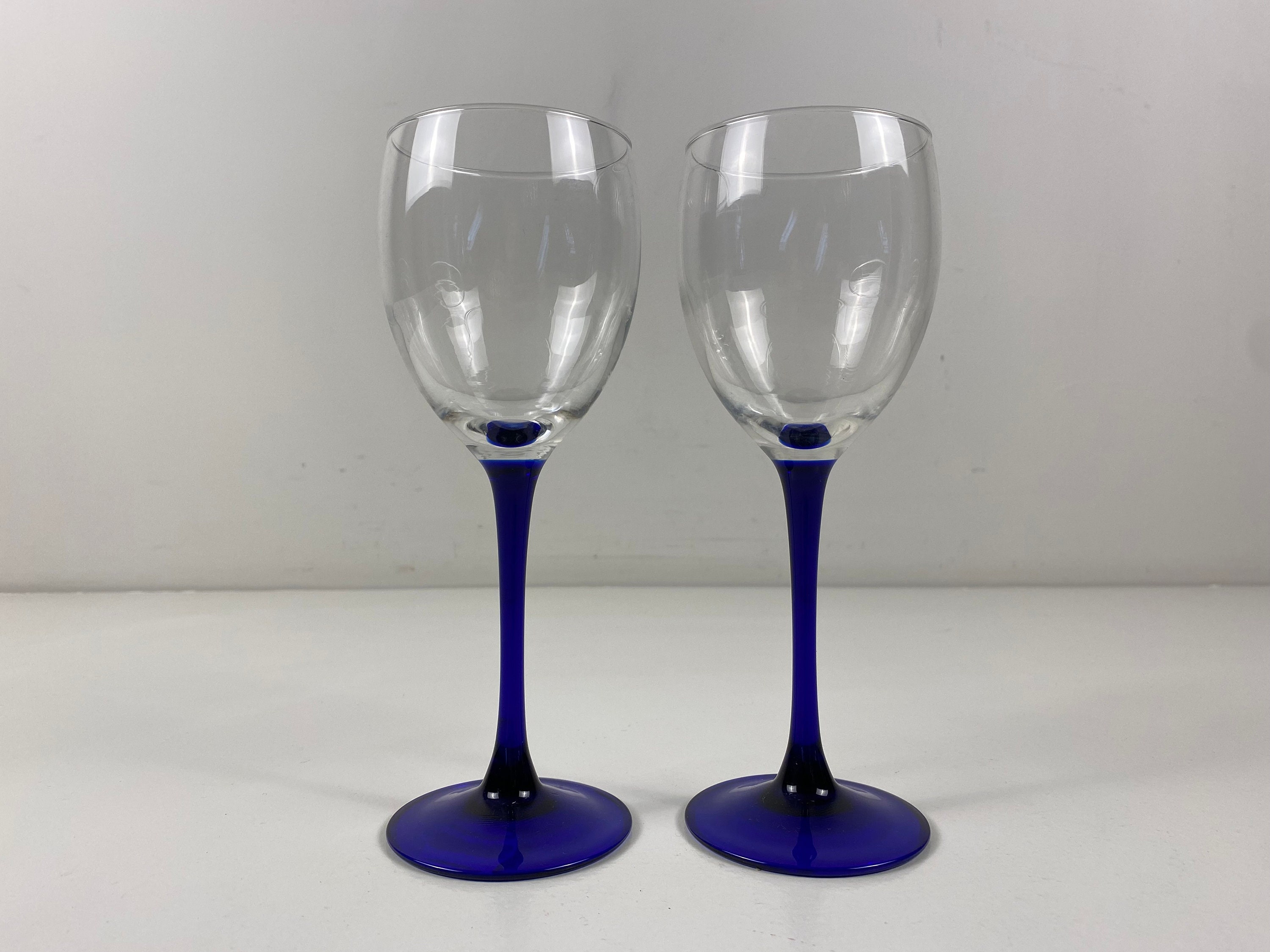 french aqua stemmed water glasses (4) – Rare Form