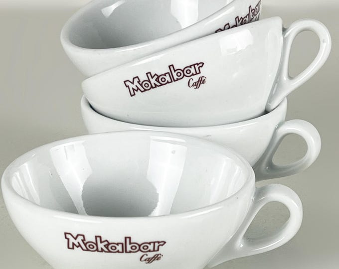 Set of 4 attractive vintage Italian cappuccino cups, Mokabar caffè, Richard Ginori 1970s