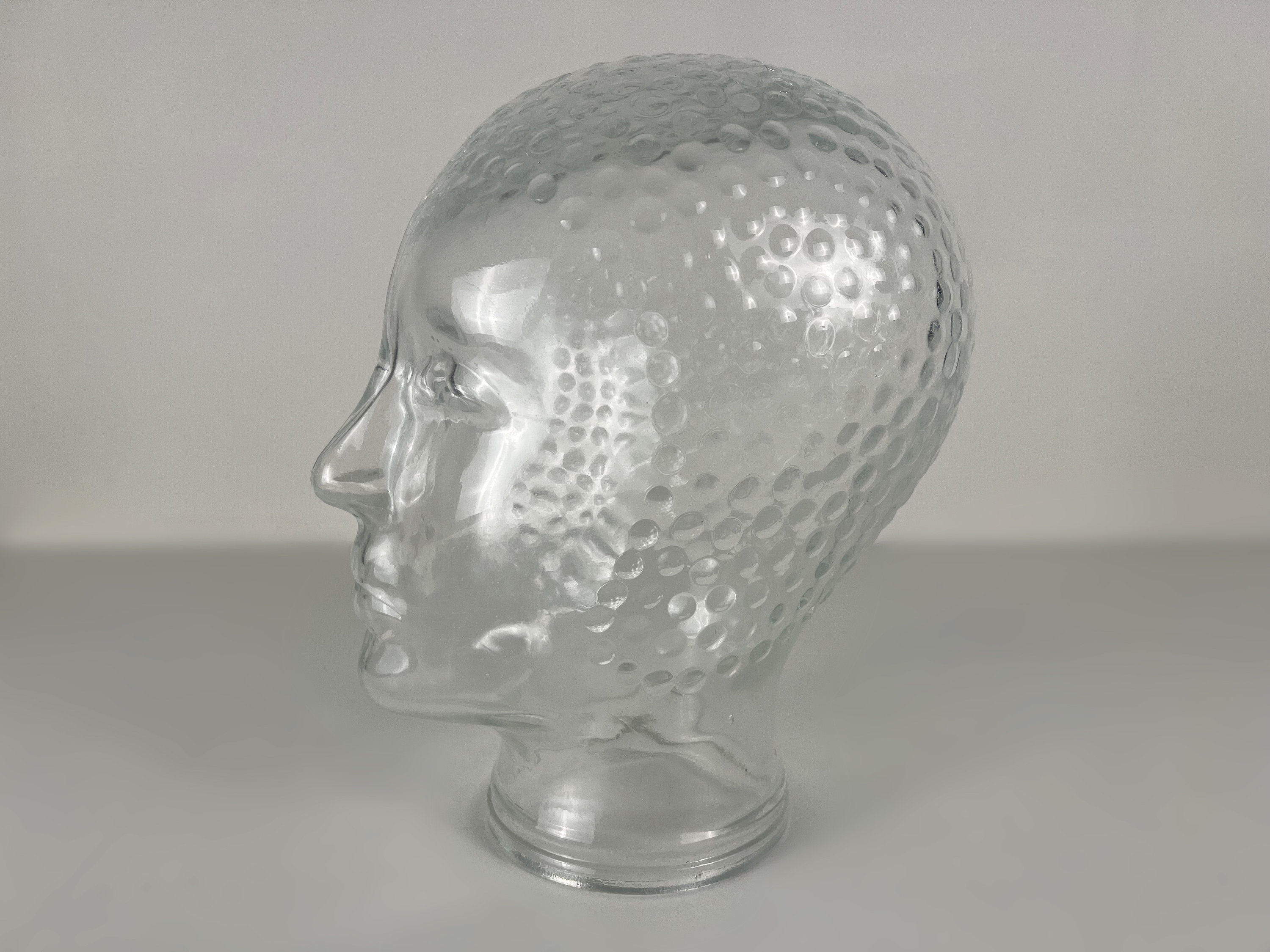 Glass Mannequin Head - 30 For Sale on 1stDibs  glass head, vintage glass  mannequin head, glass heads