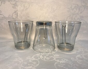 Set De 4 Tasses à Thé/Café Bormioli Rocco - Verre Et Support Métal Argenté - 13.5 Cm