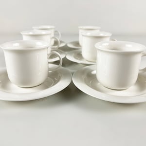 Arabia Artcica coffee cup and saucer, Scandinavian minimalist design by Inkeri Leivo, Finland 1980s 6 cups and saucers