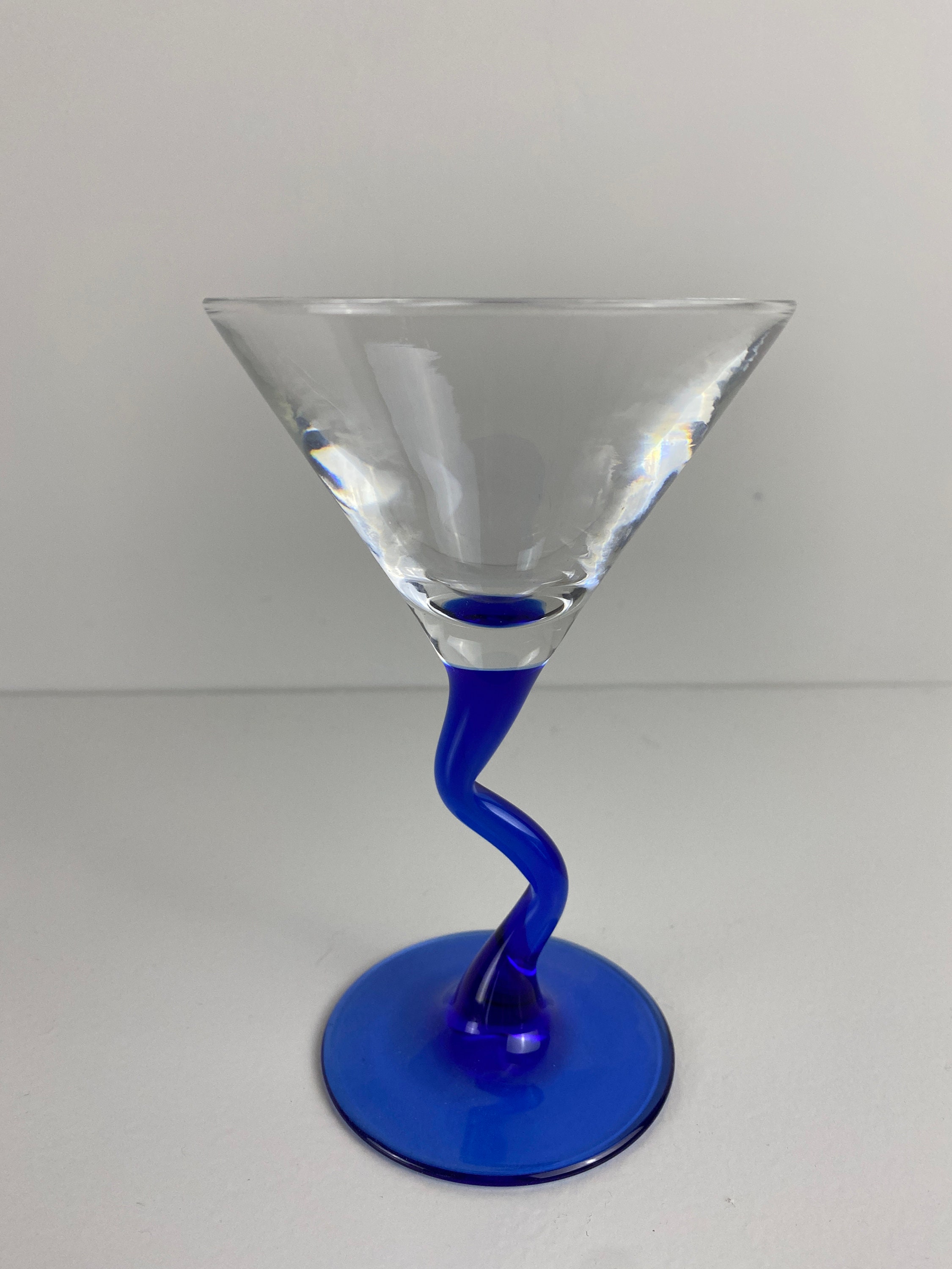 4 vintage crystal Martini glasses cocktail glasses cobalt Etsy