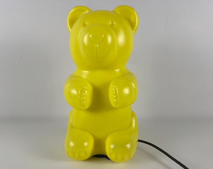 Yellow bear lamp, Messow table lamp, POP ART plastic bear lamp, night light, made In Germany 1990's