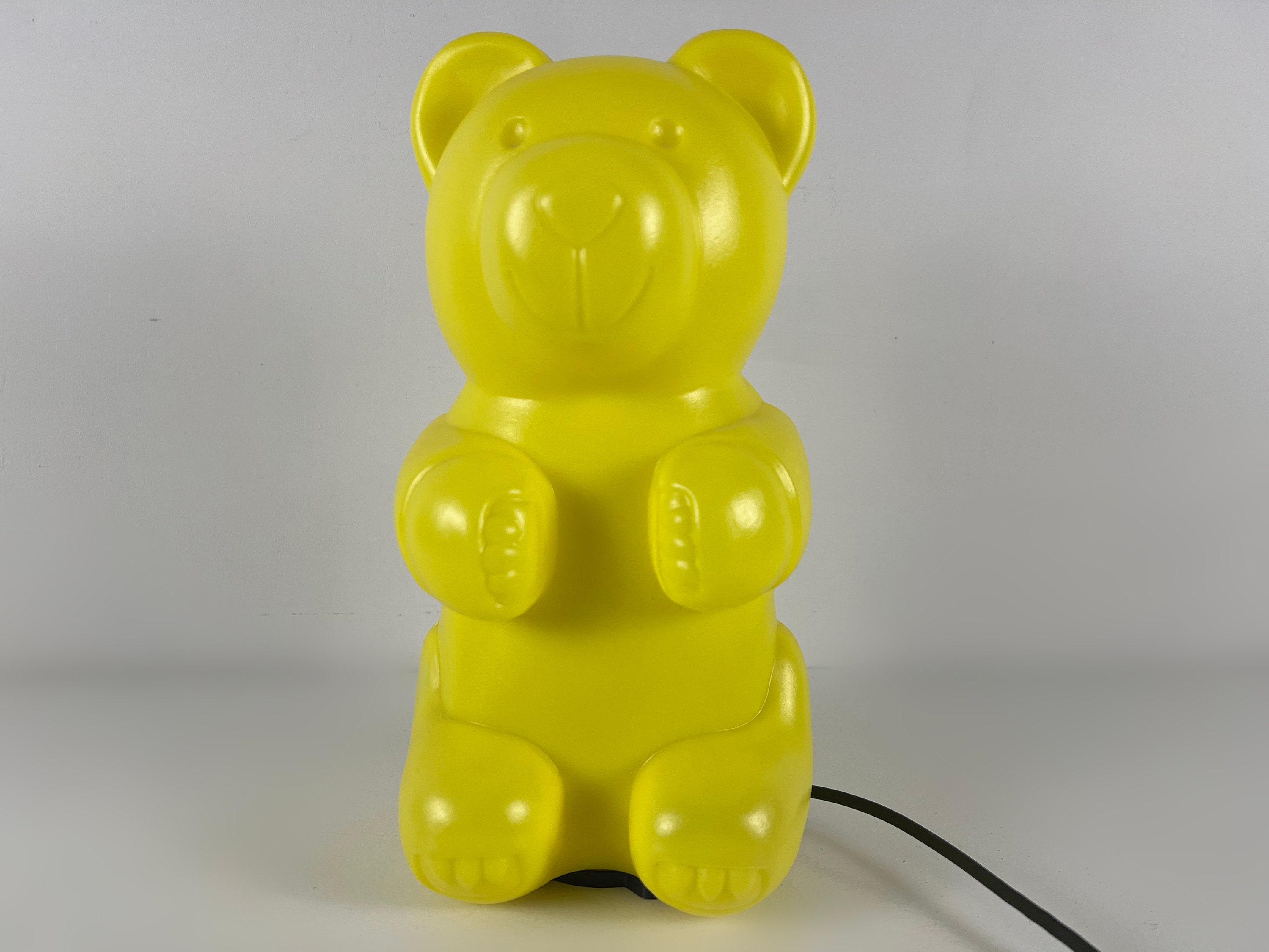 Yellow Gummy Bear 9.1/2 Lucite Silicone Plastic Lamp Night Lights Up