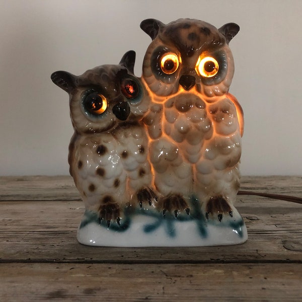 Art Deco, perfume lamp, aroma lamp, owls lamp, Germany 1930's -1950's