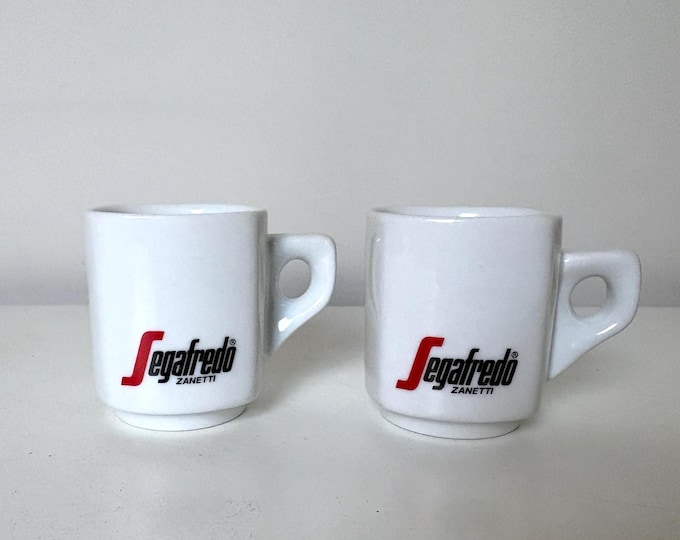 Set of  2 or 3 Vintage  Segafredo Zanetti bar quality espresso cups, made in Italy 1990s