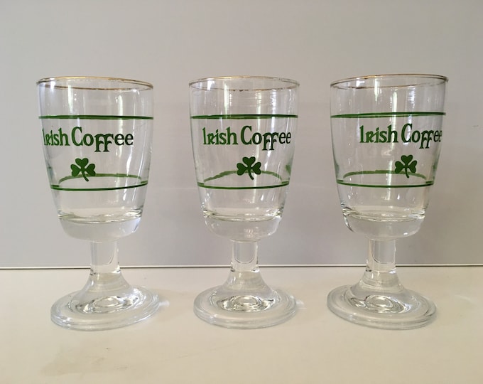 3 Irish coffee glasses from the 70s, mid century modern barware