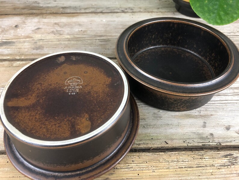 Arabia Ruska Nesting bowl medium size, 60s Ulla Procopé Finnish design, vintage Scandinavian dinner ware afbeelding 6