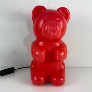Red bear lamp, Messow table lamp, POP ART plastic bear lamp, night light, made In Germany 1990&#39;s