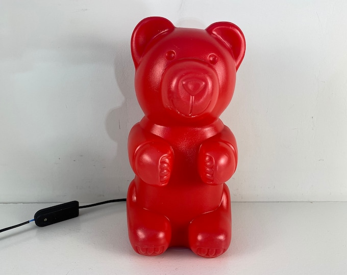 Red bear lamp, Messow table lamp, POP ART plastic bear lamp, night light, made In Germany 1990's