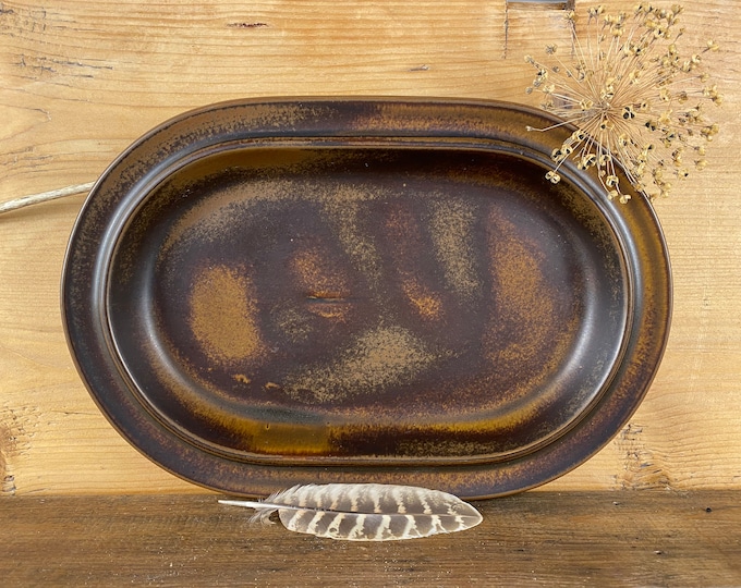Arabia Ruska oval serving plate, oval platter, 60's Ulla Procopé Finnish design, vintage Scandinavian dinnerware