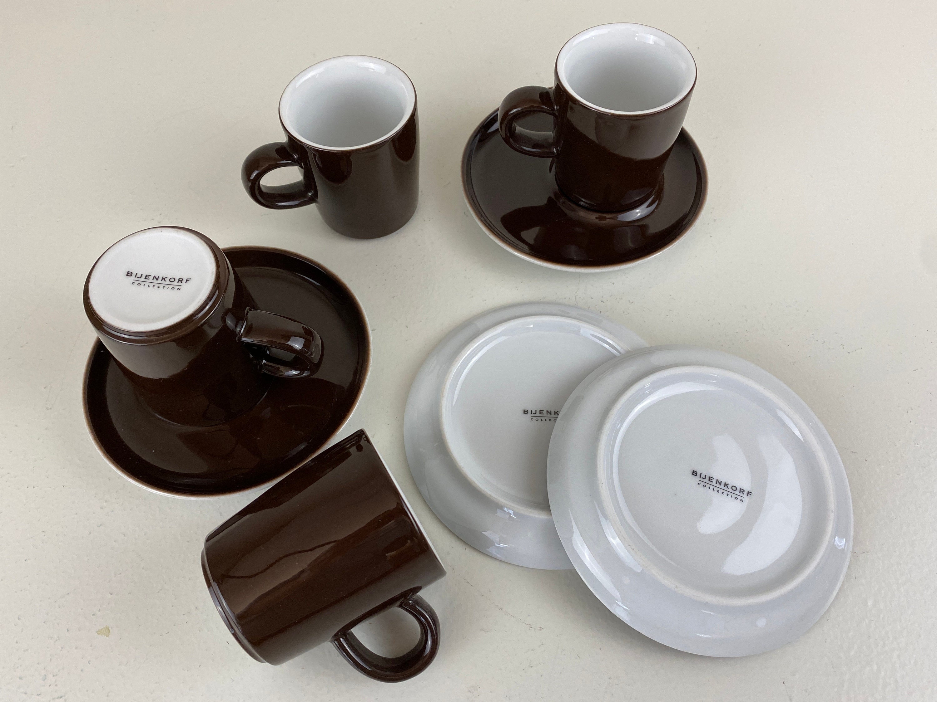 verkoopplan wervelkolom Opnemen 4 Espresso Cups and Saucers Bijenkorf Collection Netherlands - Etsy Finland