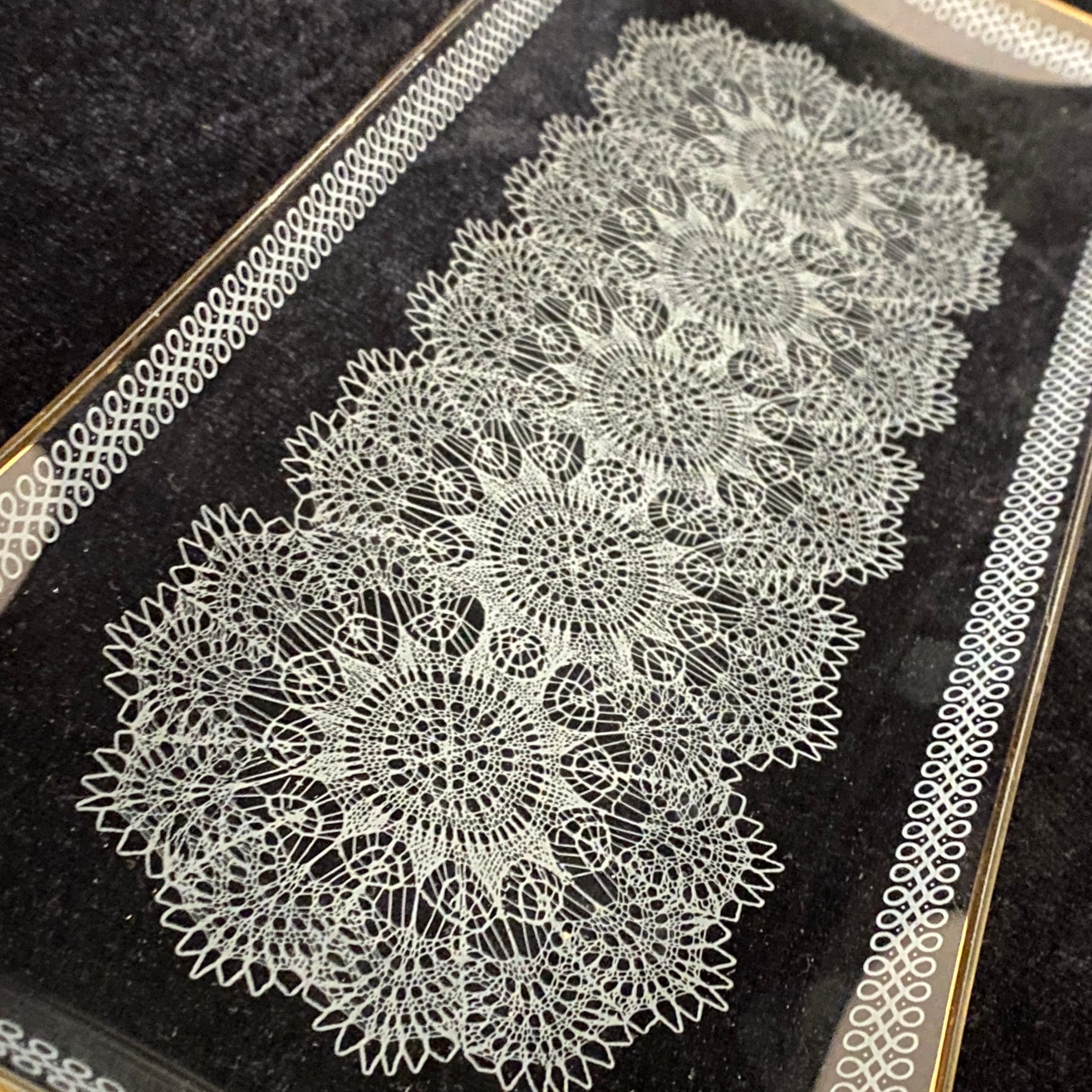 Rectangular chance glass cake plate with golden rim, beautiful delicate ...
