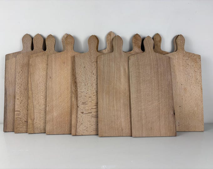 Set of 2, 3 or 4 Vintage French wooden cutting boards / cheese boards, hand carved, aged farmhouse cutting boards from the 1980s