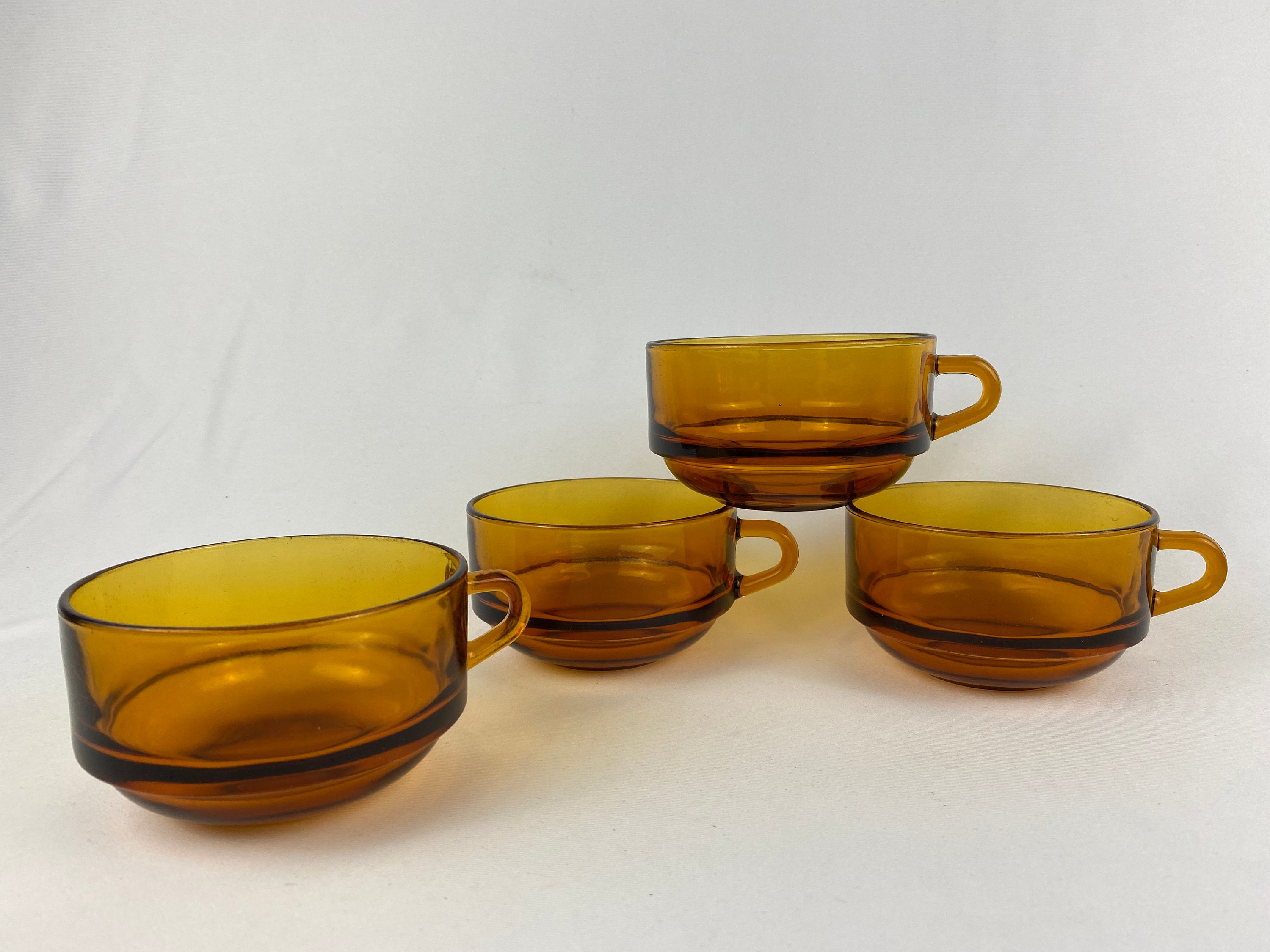 Kitchen & Dining French Glass Bowls 4 French Vintage Glass Duralex Cafe