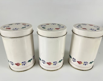 3 vintage storage tins with Dutch Boerenbont decor, Netherlands 1970-1980s